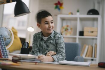 boy at desk
